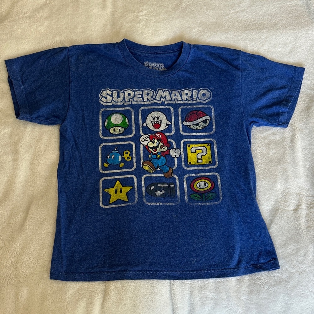 Nintendo Super Mario Kids Blue Graphic Tee